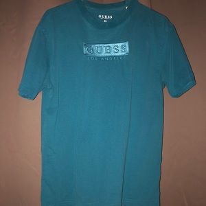 Guess tee embroidered logo teal